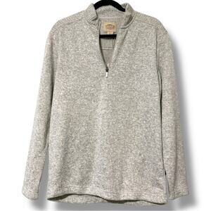 TELLURIDE CLOTHING COMPANY size large pullover 1/4 tan long sleeve sweatshirt